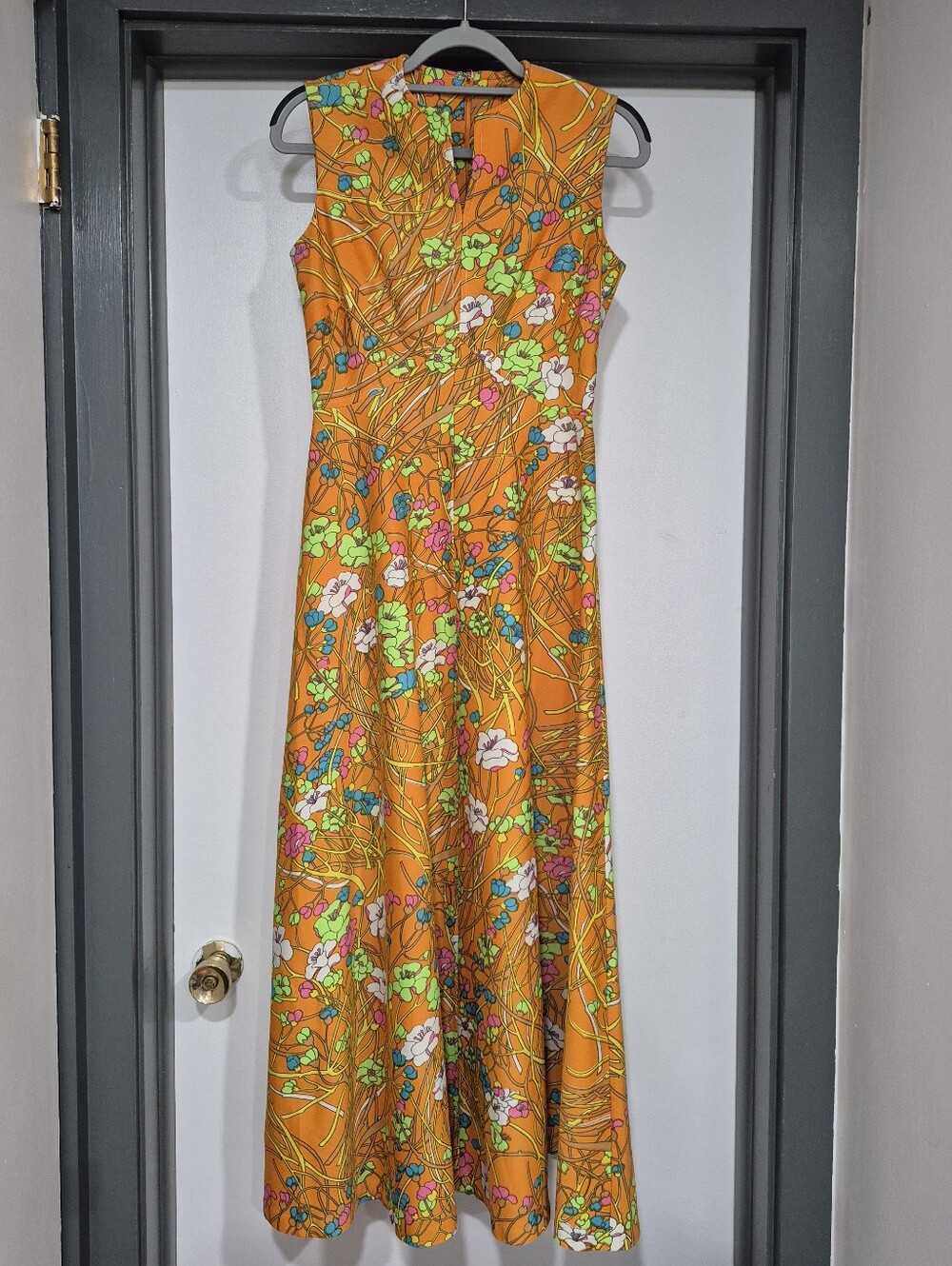 Vtg One Of A Kind Handmade Sleeveless Maxi Dress
